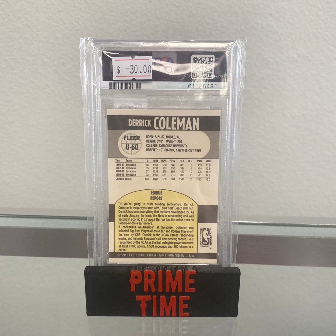 1990 Derrick Coleman Fleer Update Rookie PSA 10
