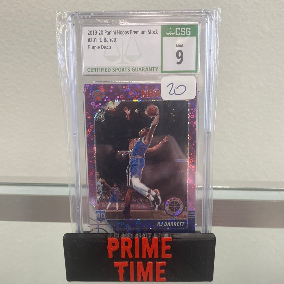 2019-20 RJ Barrett Panini Purple Disco Rookie CSG 9