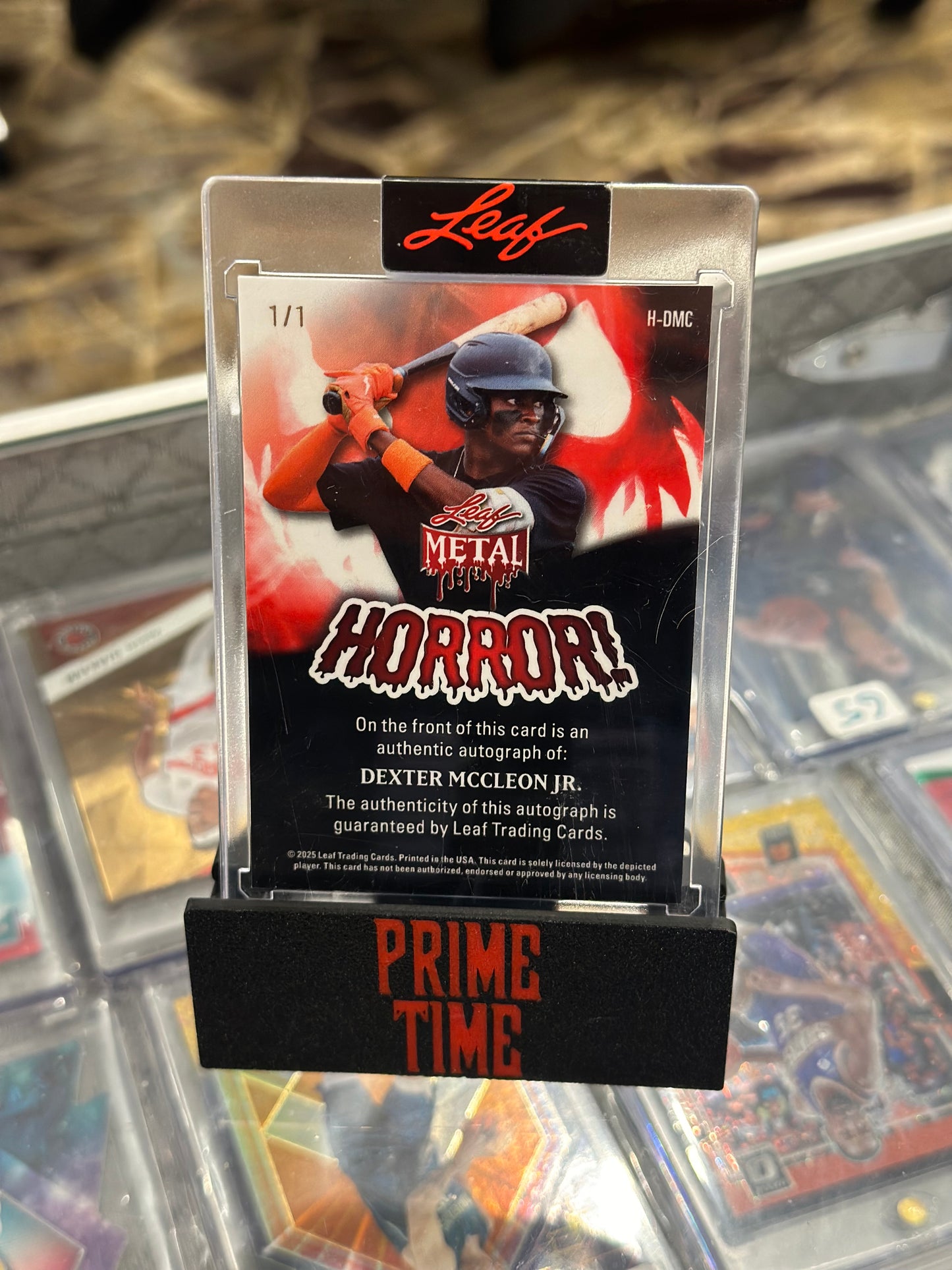 2025 Dexter Mccleon Leaf Metal Horror 1/1 Pumpkin Auto Rare!