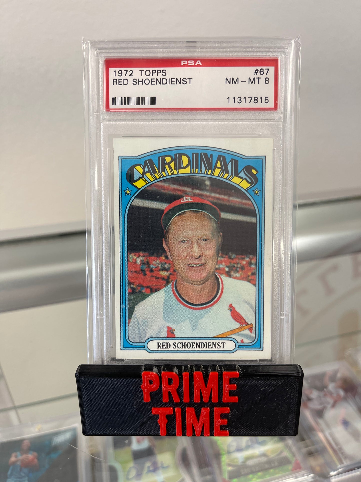 Red Shoendienst 1972 Topps #67 PSA 8