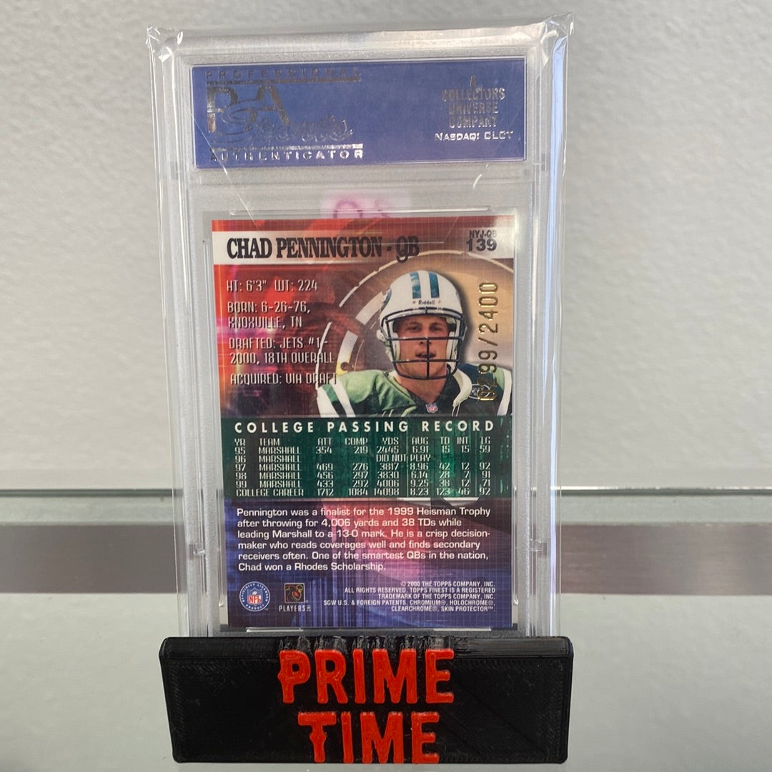 2000 Chad Pennington Topps Finest Rookie /2400 PSA 10