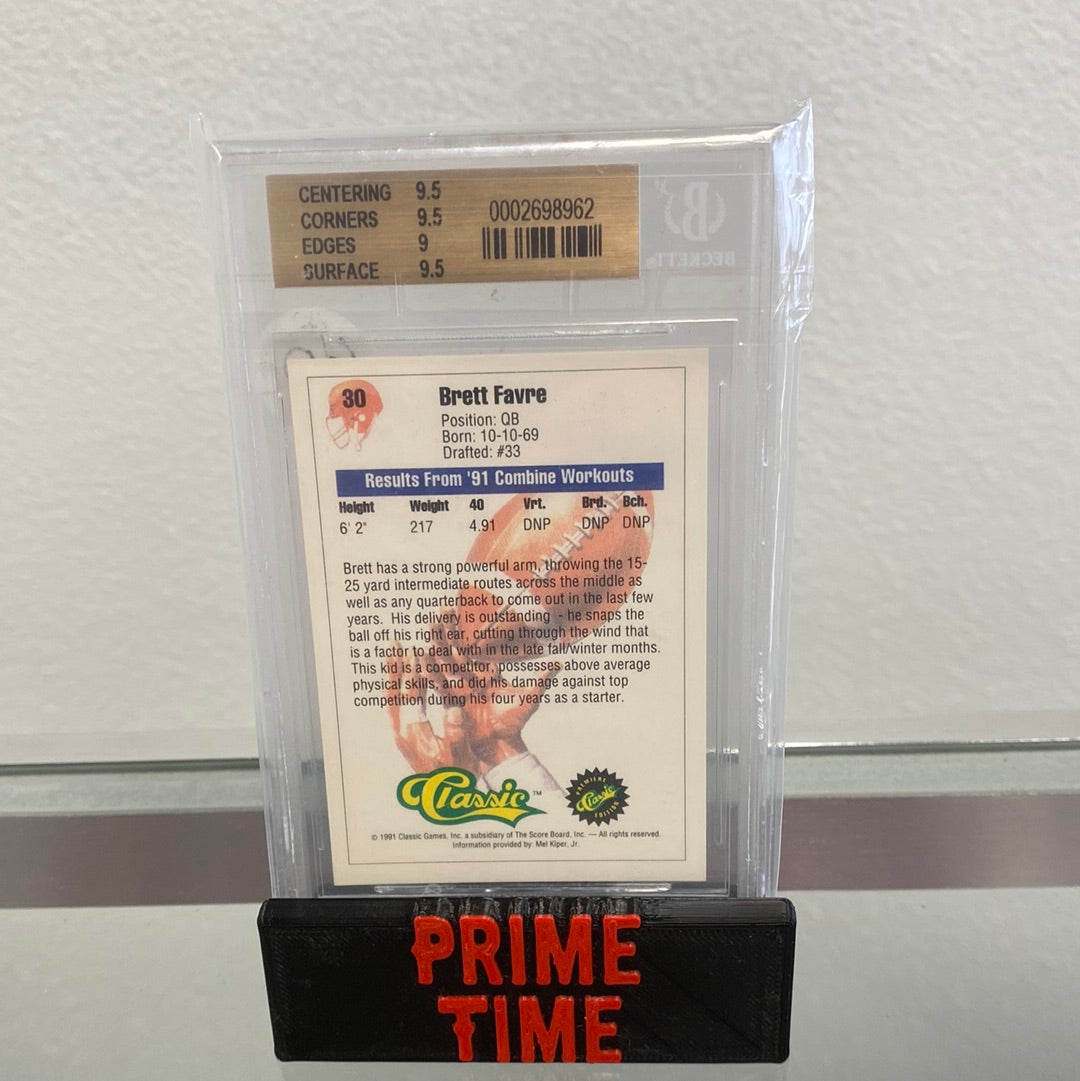 1991 Brett Favre Premiere Classic Edition Beckett 9.5