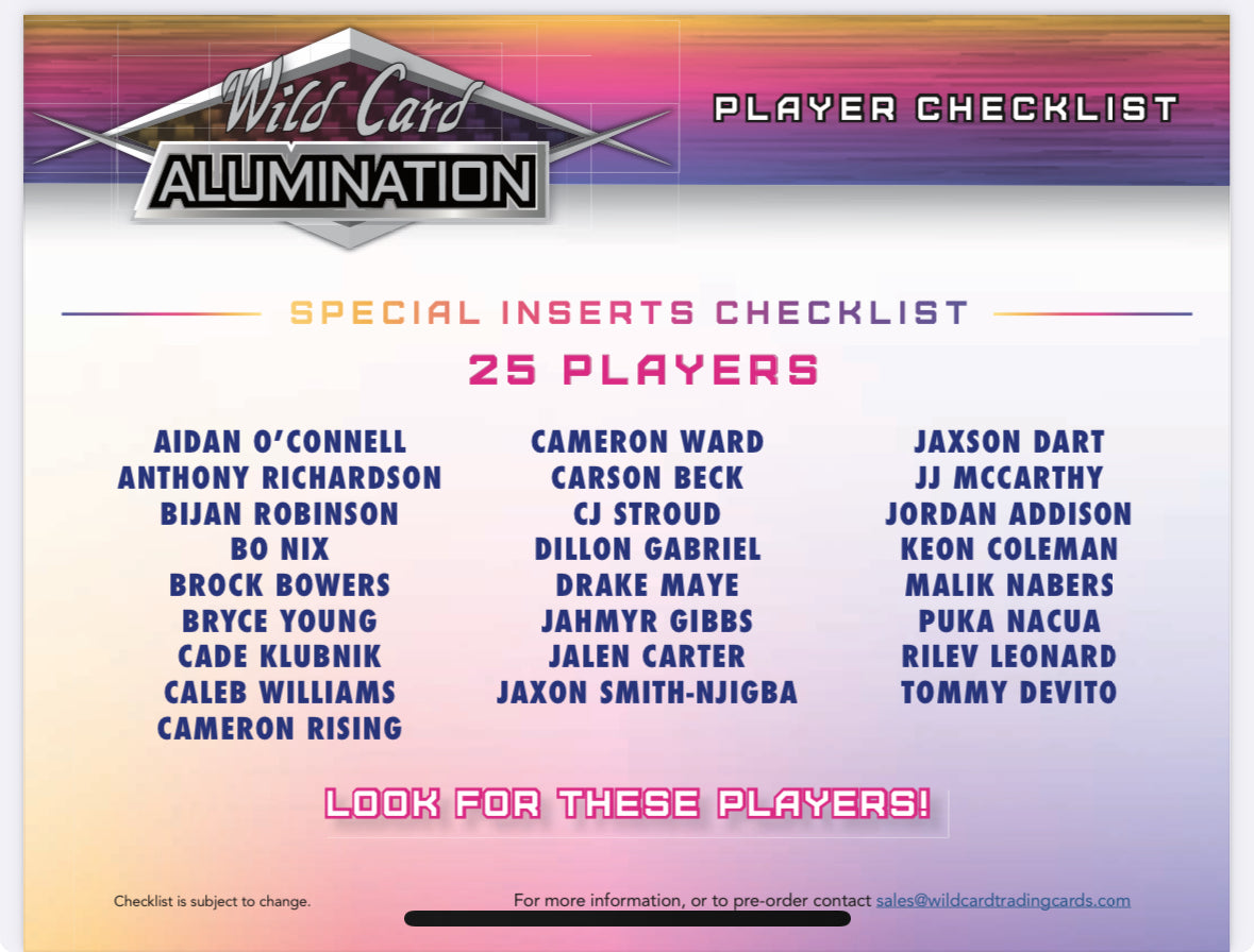 2023 Wild Card Alumination HITS ONLY SPECIAL ROOKIE & INSERT EDITION Hobby Box