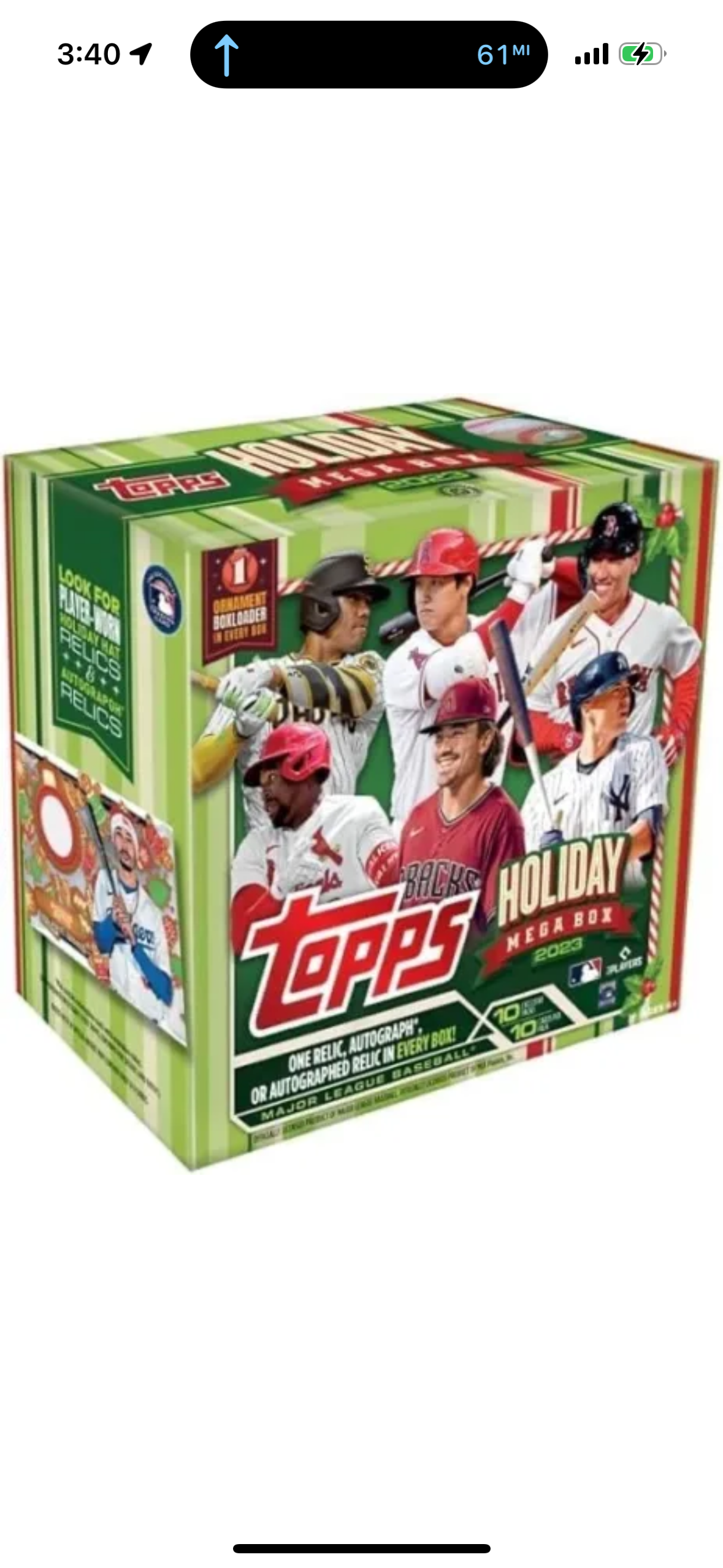 2023 Topps Holiday Baseball Trading Card Mega Box (100 Cards) - Sealed Hobby