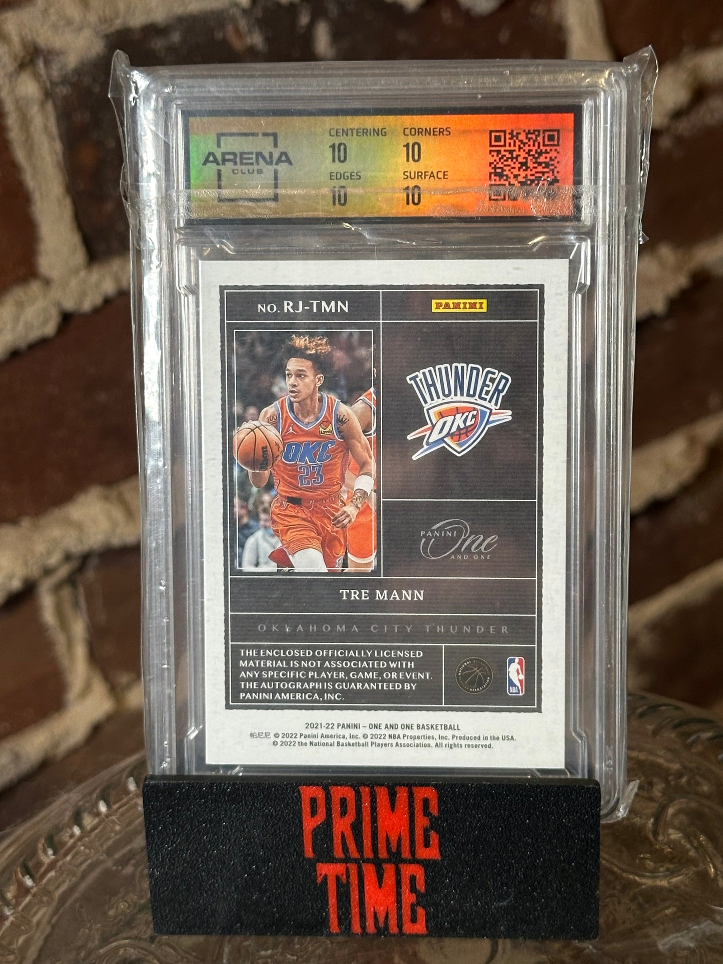 2021 Tre Mann Panini One & One RPA RC On-Card Auto /49 10/10