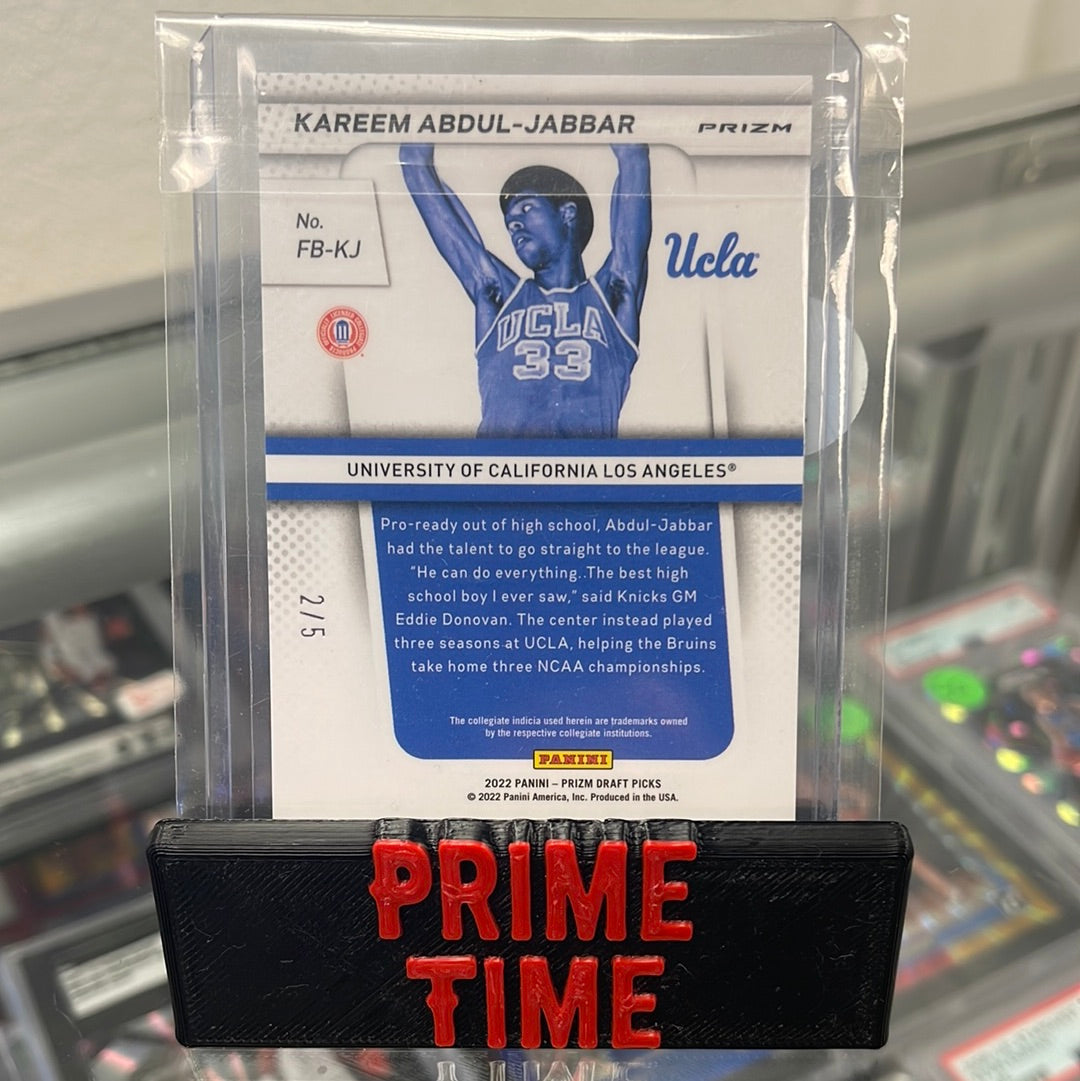 2022 Kareem Abdul-Jabbar Prizm /5 SSP Green Disco