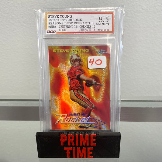 1999 Steve Young Topps Chrome Refractor DGA 8.5