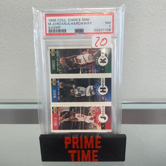 1996 Upper Deck Coll. Choice Mini MJ/Anfernee/Kemp PSA 7