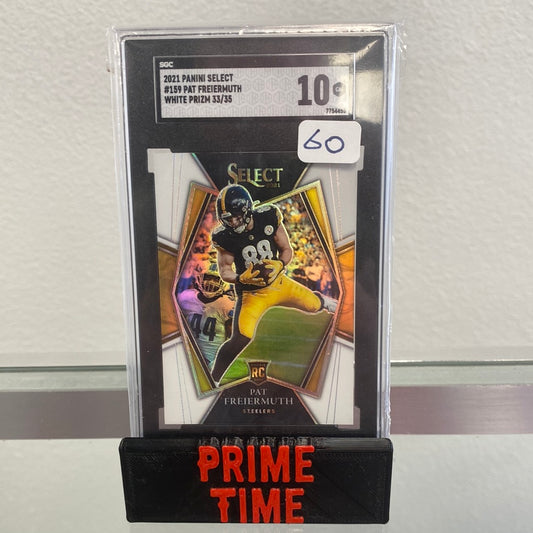 2021 Pat Freiermuth Panini White Prizm /35 Rookie SGC 10
