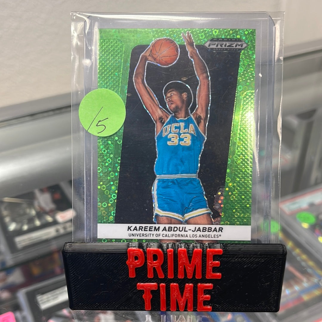 2022 Kareem Abdul-Jabbar Prizm /5 SSP Green Disco