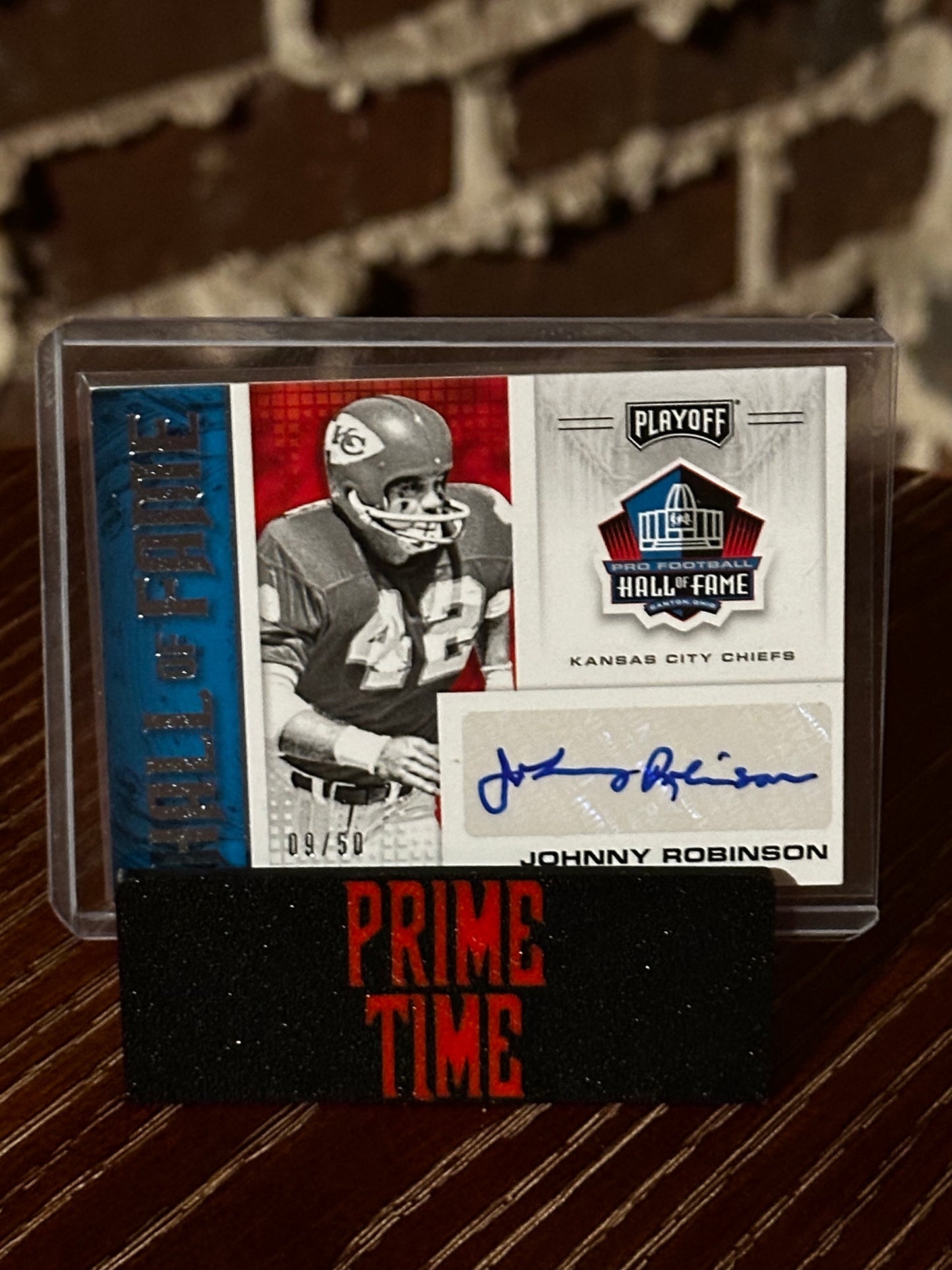 2020 Johnny Robinson /50 HOF Playoff Auto