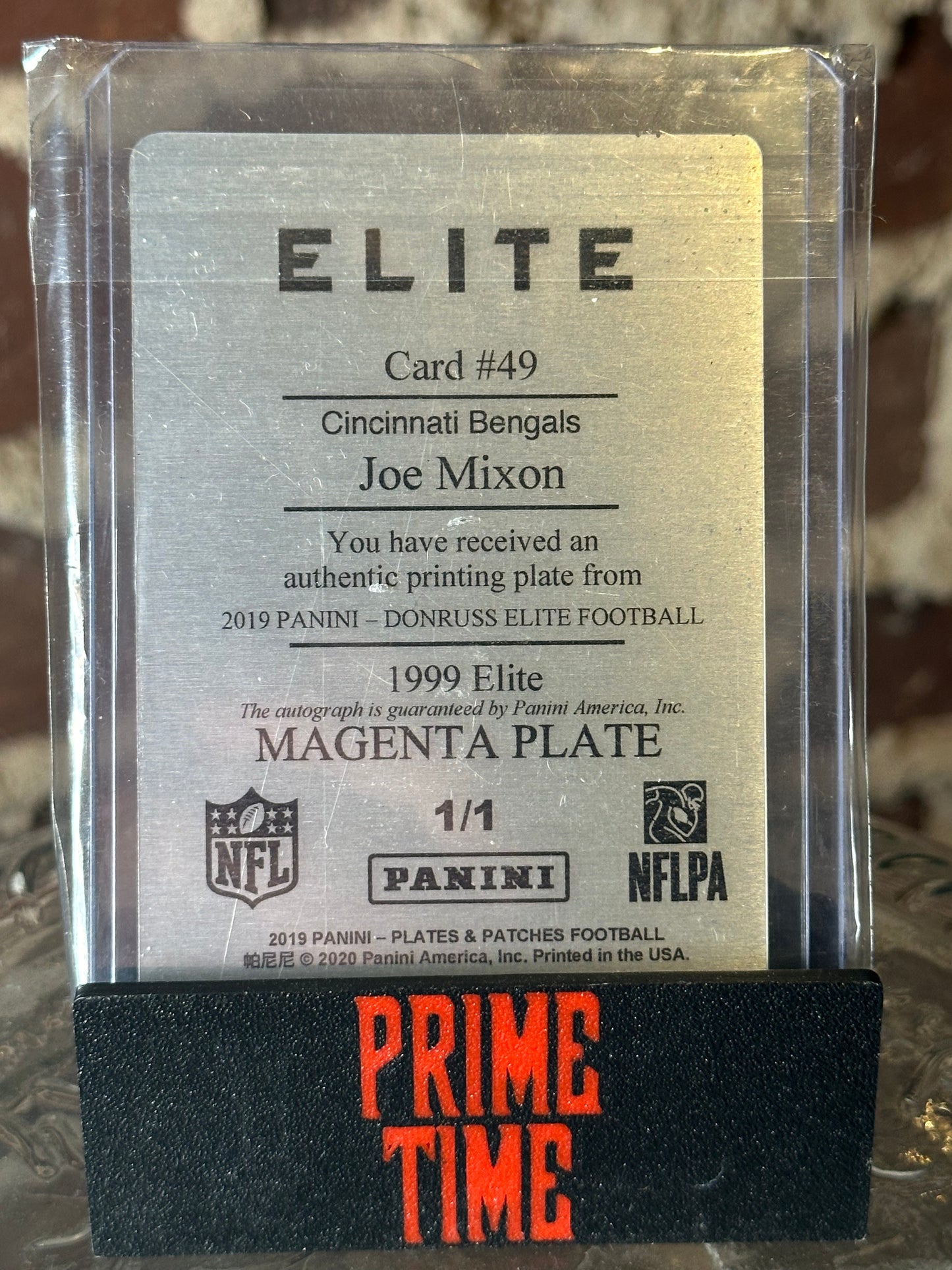 2019 Joe Mixon Elite Magenta Printing Plate 1/1 Auto Panini