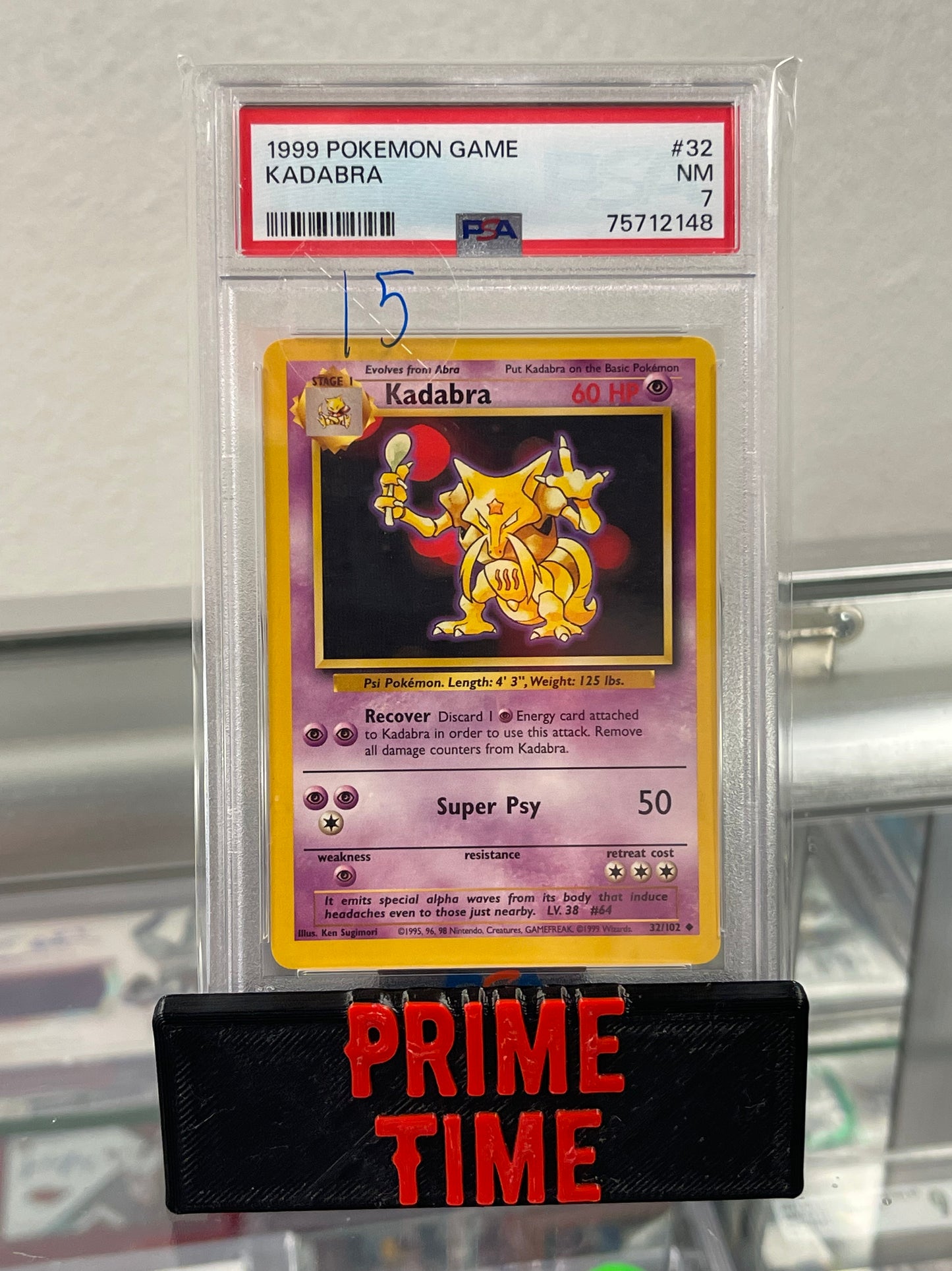 1999 Pokémon Game Kadabra PSA 7