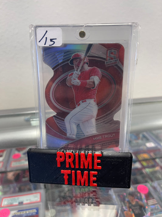 2021 Mike Trout Spectra Prizm /15 Die-Cut