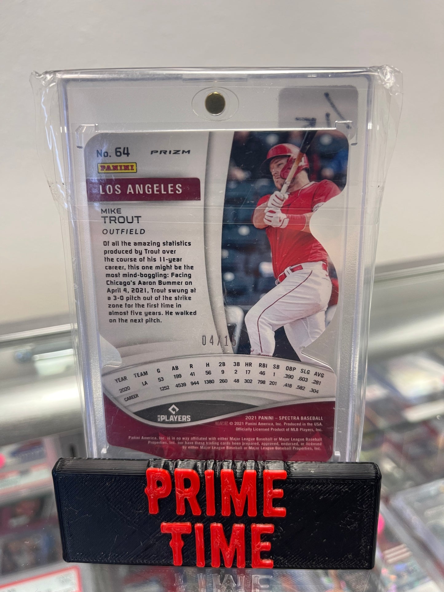 2021 Mike Trout Spectra Prizm /15 Die-Cut